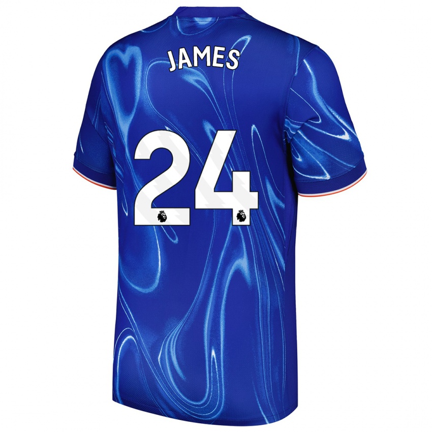 Gyermek Reece James #24 Kék Fehér Hazai Jersey 2024/25 Mez Póló Ing