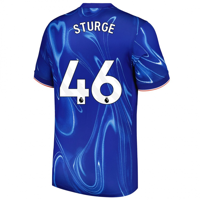 Gyermek Zak Sturge #46 Kék Fehér Hazai Jersey 2024/25 Mez Póló Ing