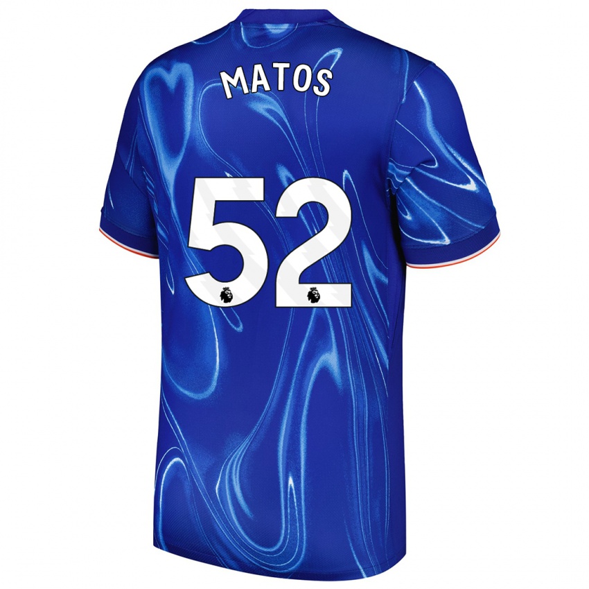 Gyermek Alex Matos #52 Kék Fehér Hazai Jersey 2024/25 Mez Póló Ing