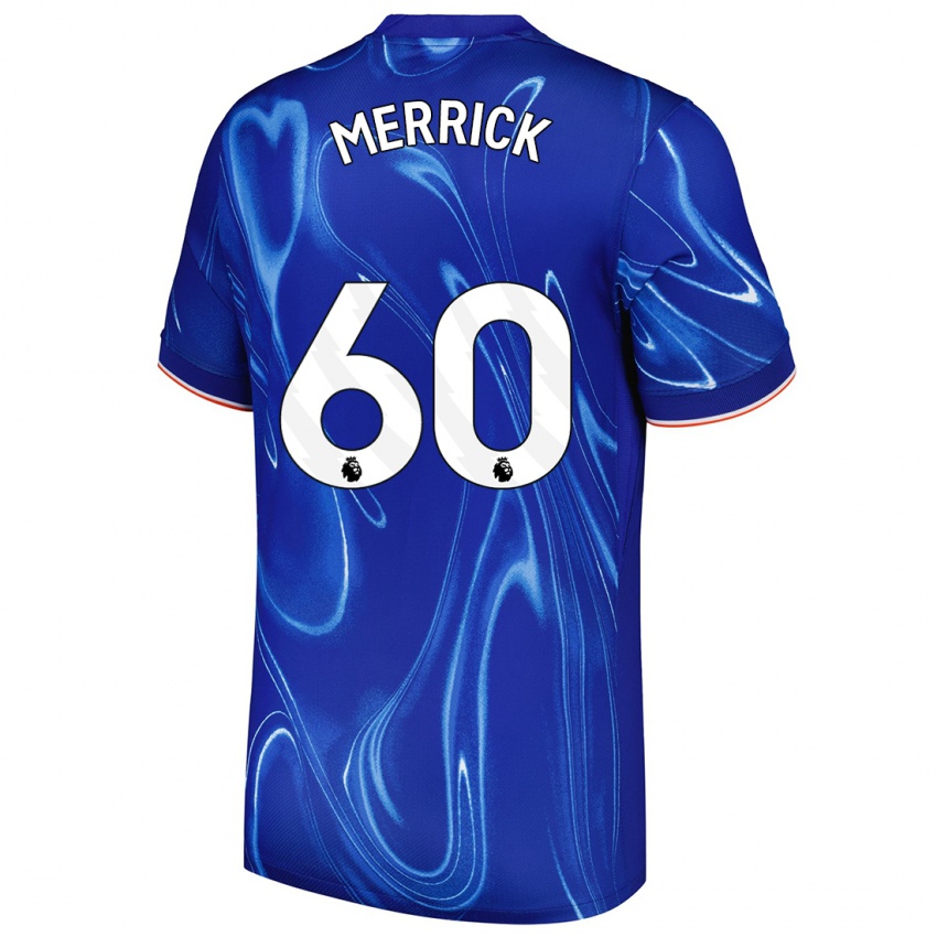 Gyermek Max Merrick #60 Kék Fehér Hazai Jersey 2024/25 Mez Póló Ing