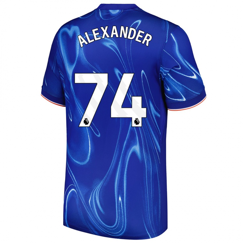 Gyermek Reiss Alexander Russell-Denny #74 Kék Fehér Hazai Jersey 2024/25 Mez Póló Ing