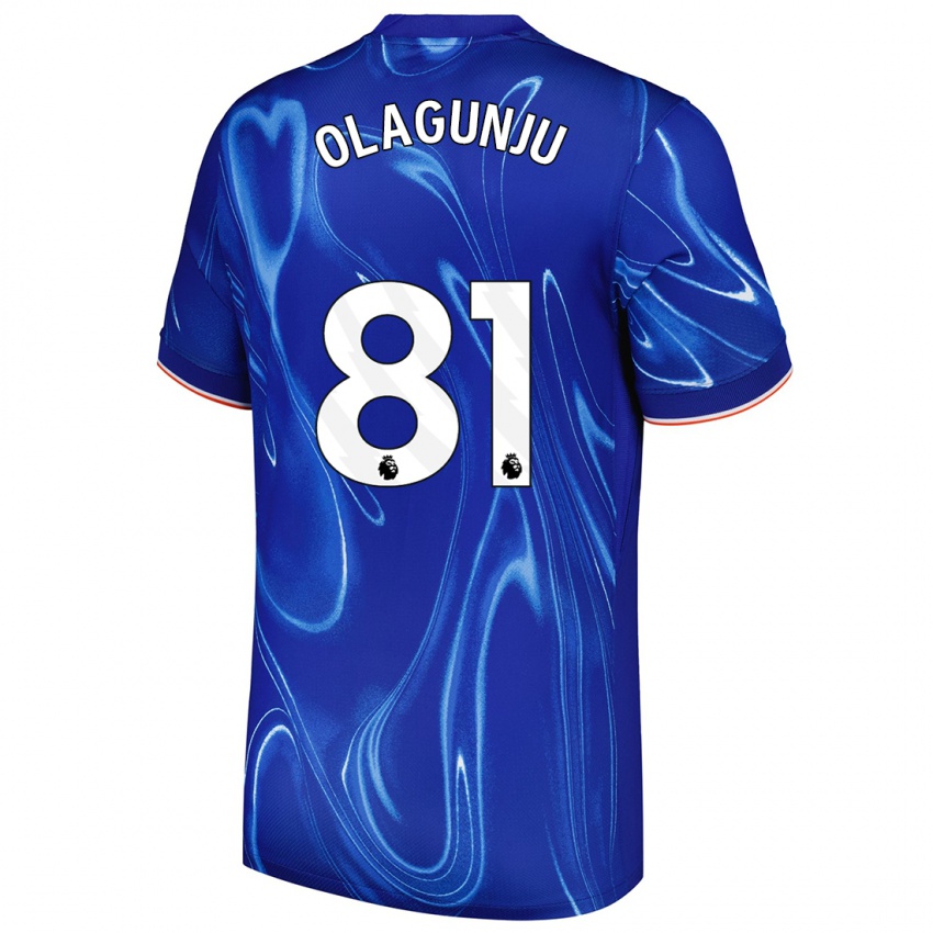 Gyermek Saheed Olagunju #81 Kék Fehér Hazai Jersey 2024/25 Mez Póló Ing