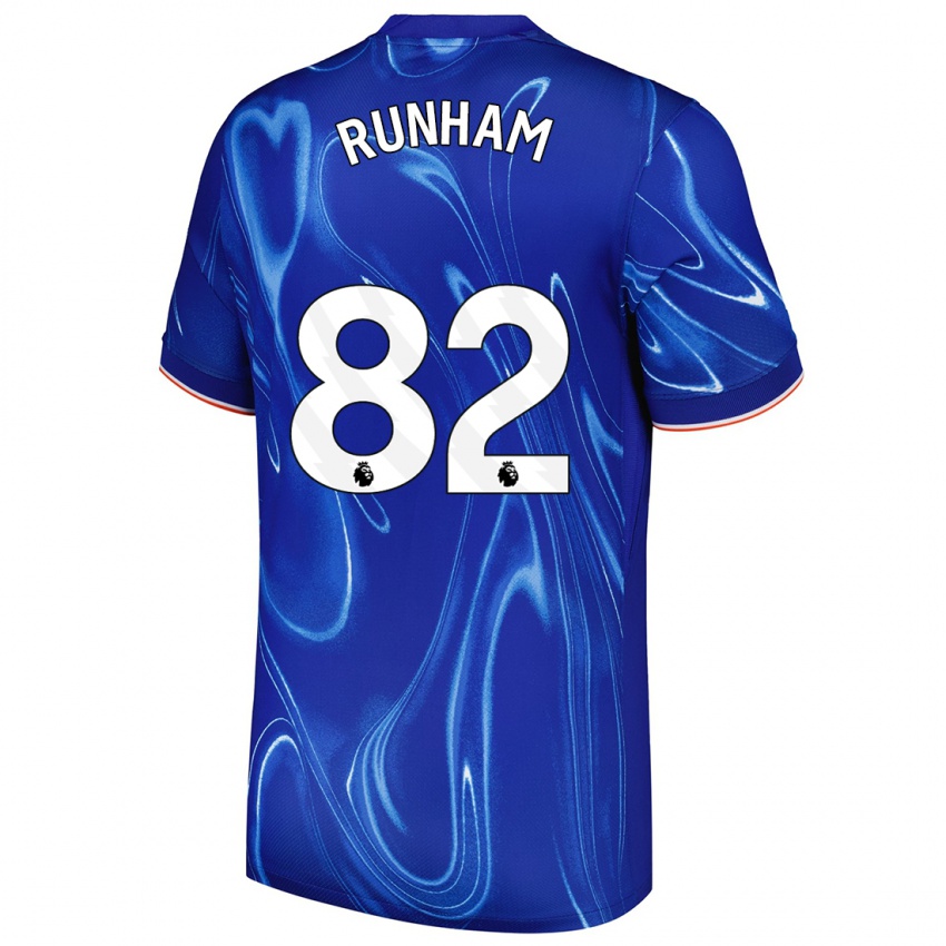 Gyermek Frankie Runham #82 Kék Fehér Hazai Jersey 2024/25 Mez Póló Ing