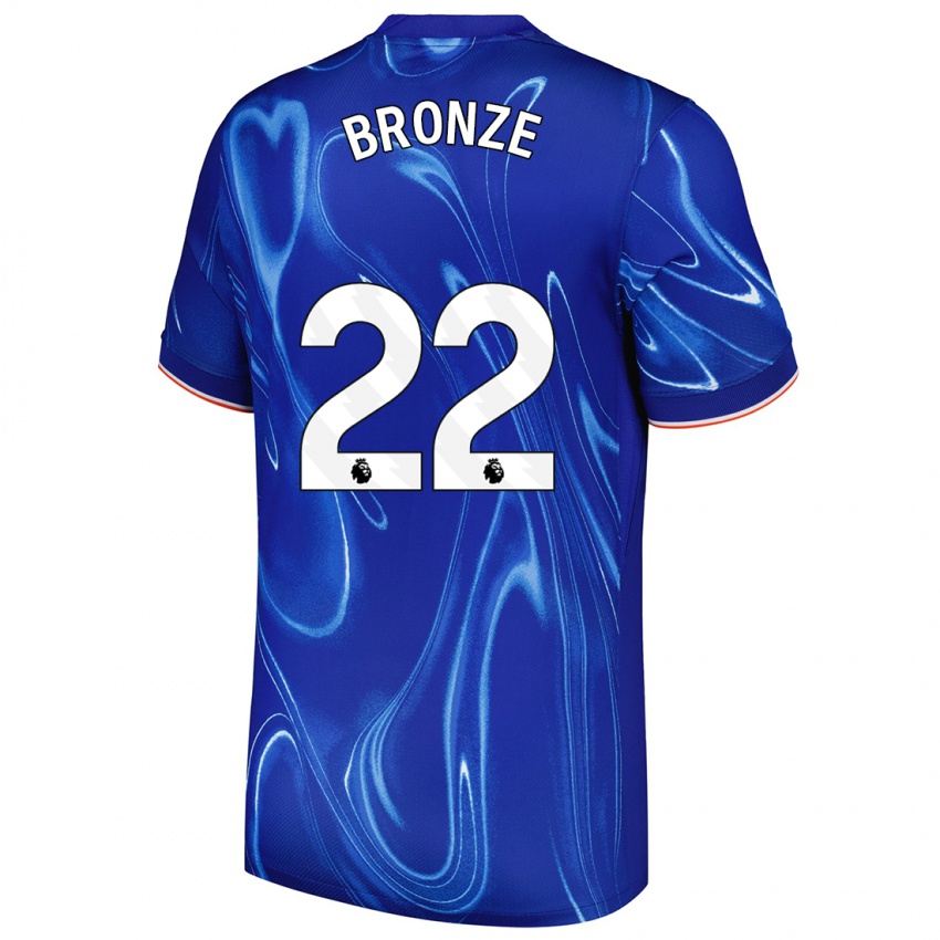 Gyermek Lucy Bronze #22 Kék Fehér Hazai Jersey 2024/25 Mez Póló Ing