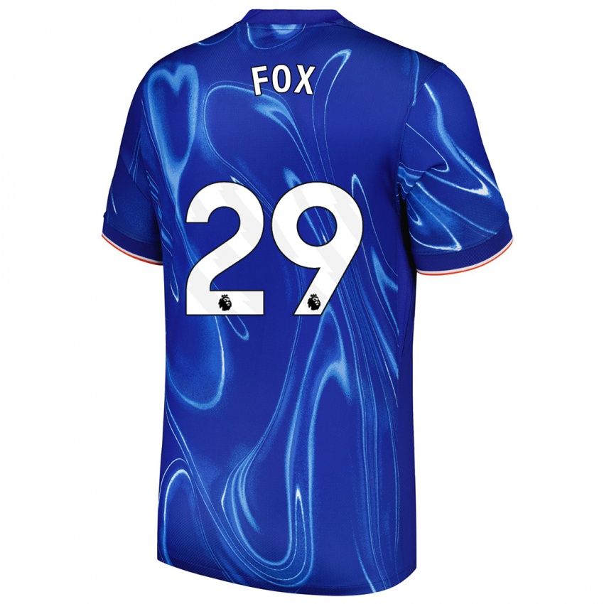 Gyermek Jorja Fox #29 Kék Fehér Hazai Jersey 2024/25 Mez Póló Ing