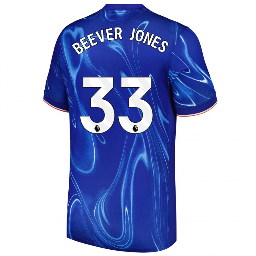 Gyermek Aggie Beever-Jones #33 Kék Fehér Hazai Jersey 2024/25 Mez Póló Ing