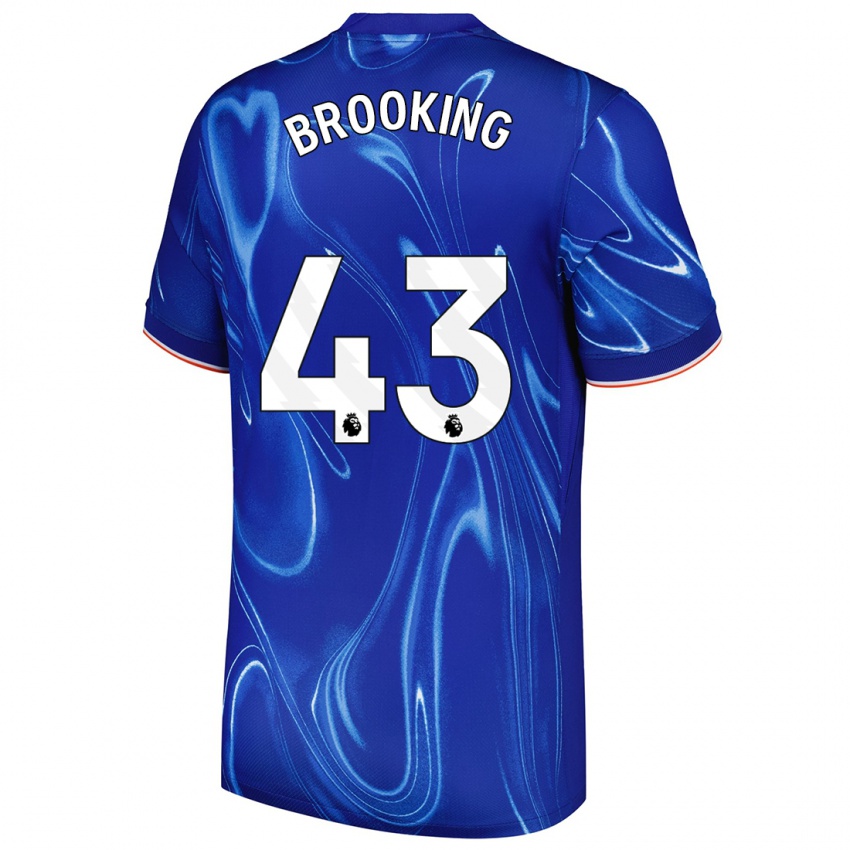 Gyermek Josh Brooking #43 Kék Fehér Hazai Jersey 2024/25 Mez Póló Ing