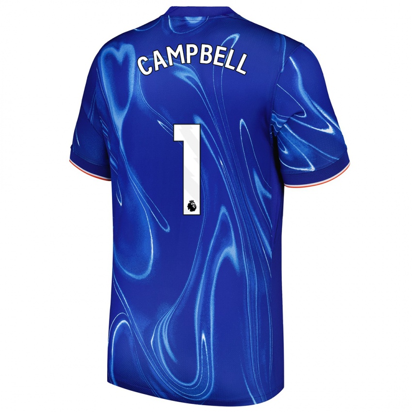 Gyermek Luke Campbell #1 Kék Fehér Hazai Jersey 2024/25 Mez Póló Ing