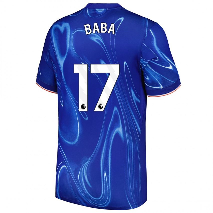 Gyermek Abdul-Rahman Baba #17 Kék Fehér Hazai Jersey 2024/25 Mez Póló Ing