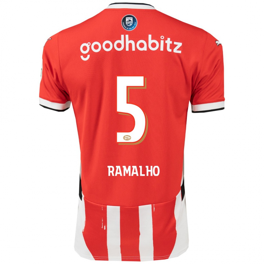 Gyermek Andre Ramalho #5 Piros Fehér Hazai Jersey 2024/25 Mez Póló Ing