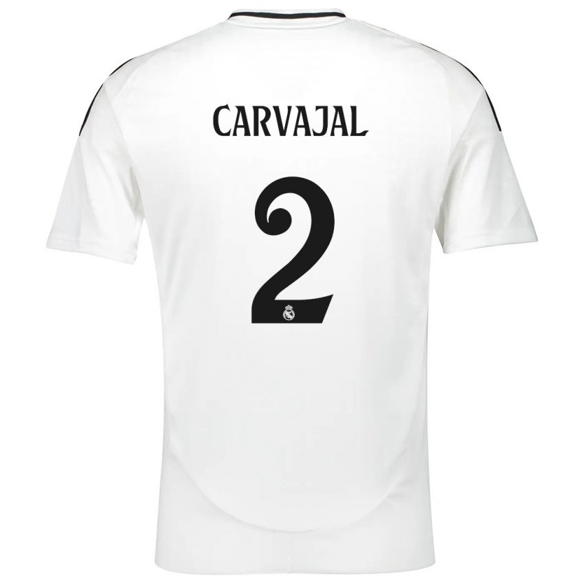 Gyermek Daniel Carvajal #2 Fehér Hazai Jersey 2024/25 Mez Póló Ing