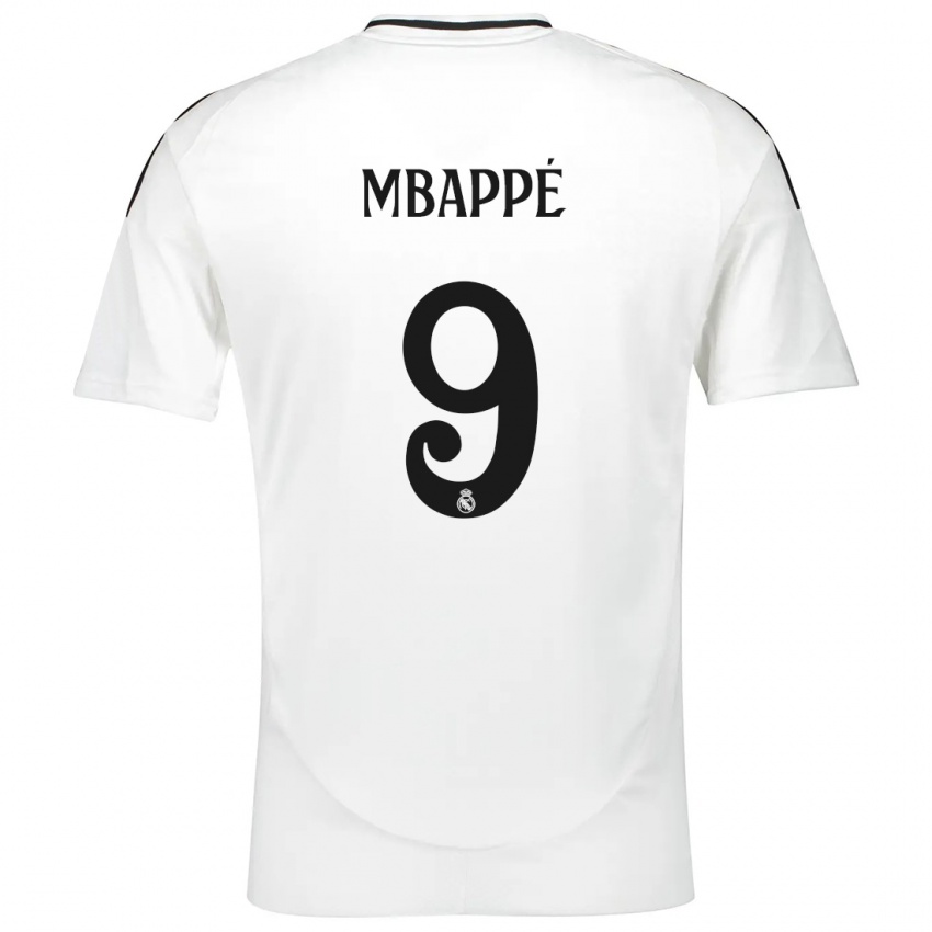 Gyermek Kylian Mbappe #9 Fehér Hazai Jersey 2024/25 Mez Póló Ing