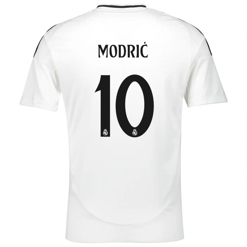 Gyermek Luka Modric #10 Fehér Hazai Jersey 2024/25 Mez Póló Ing