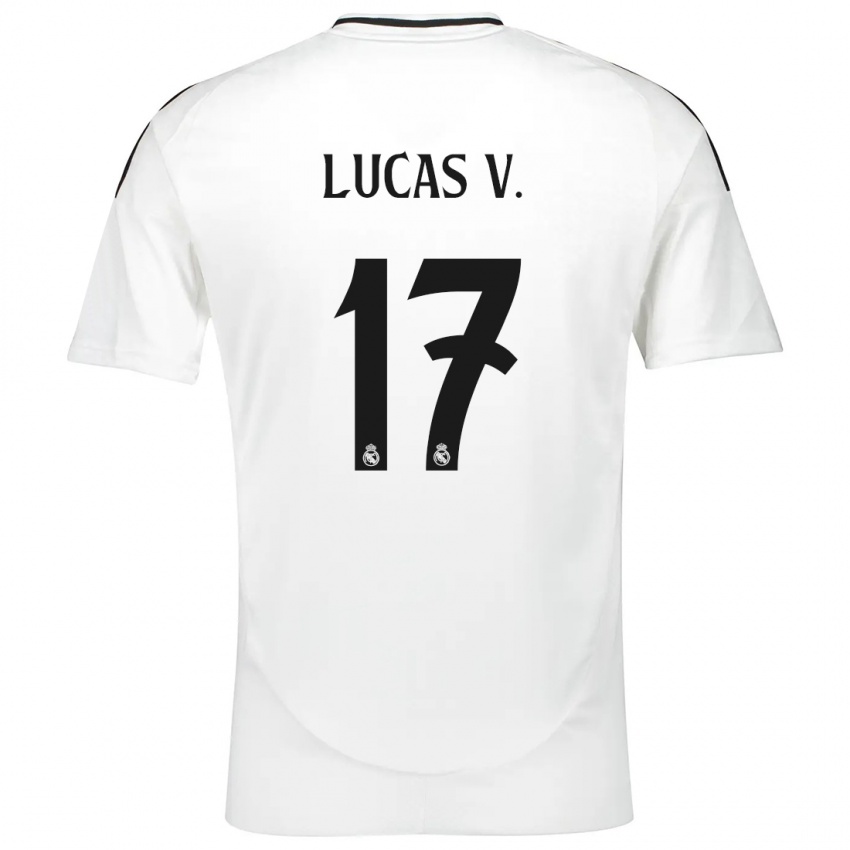 Gyermek Lucas Vazquez #17 Fehér Hazai Jersey 2024/25 Mez Póló Ing