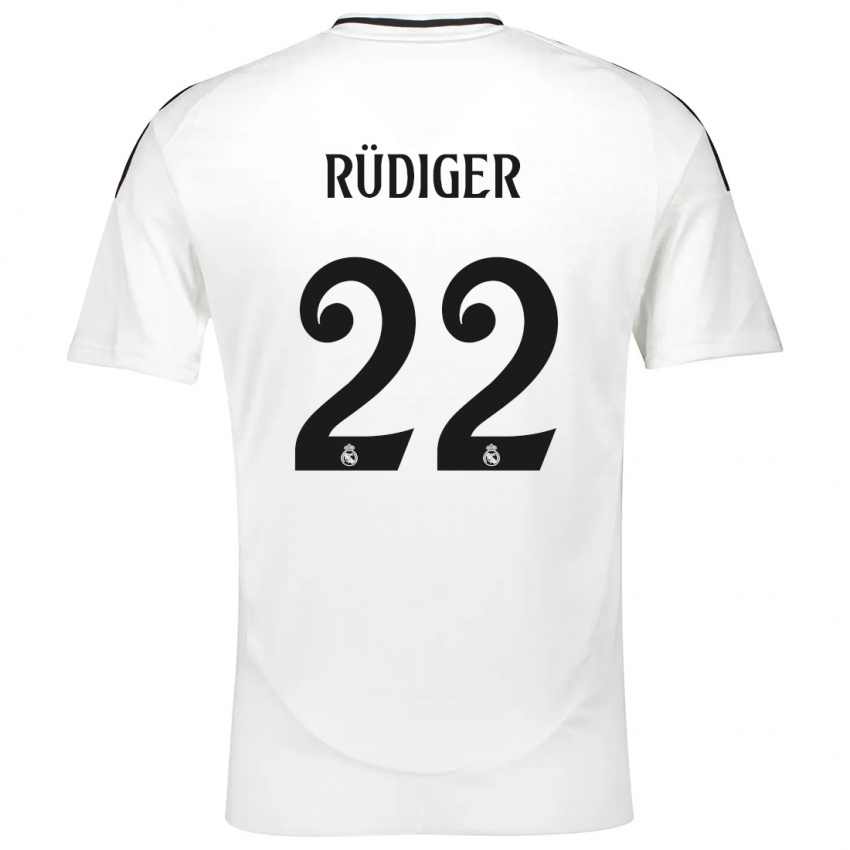 Gyermek Antonio Rudiger #22 Fehér Hazai Jersey 2024/25 Mez Póló Ing