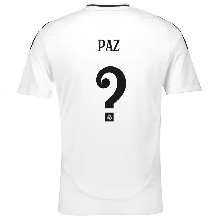 Gyermek Nico Paz #0 Fehér Hazai Jersey 2024/25 Mez Póló Ing