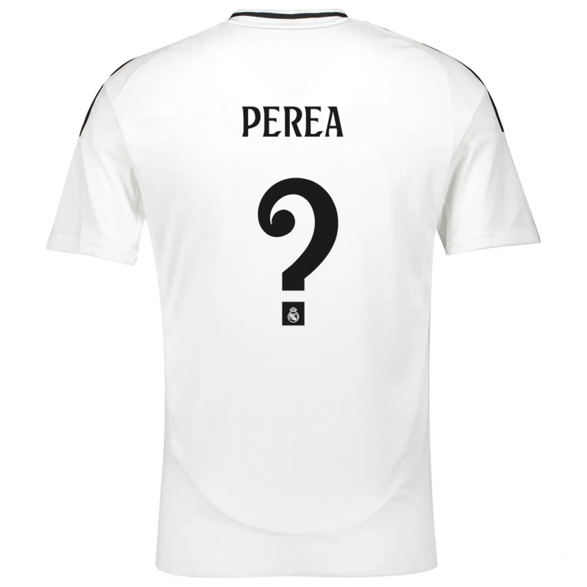 Gyermek Cristian Perea #0 Fehér Hazai Jersey 2024/25 Mez Póló Ing