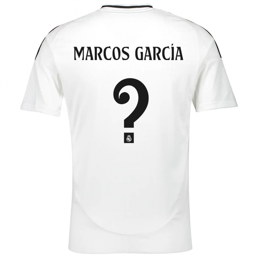 Gyermek Marcos García #0 Fehér Hazai Jersey 2024/25 Mez Póló Ing