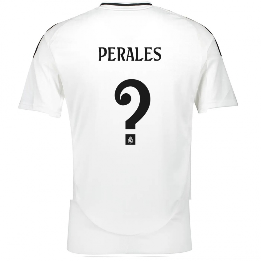 Gyermek Miguel Perales #0 Fehér Hazai Jersey 2024/25 Mez Póló Ing