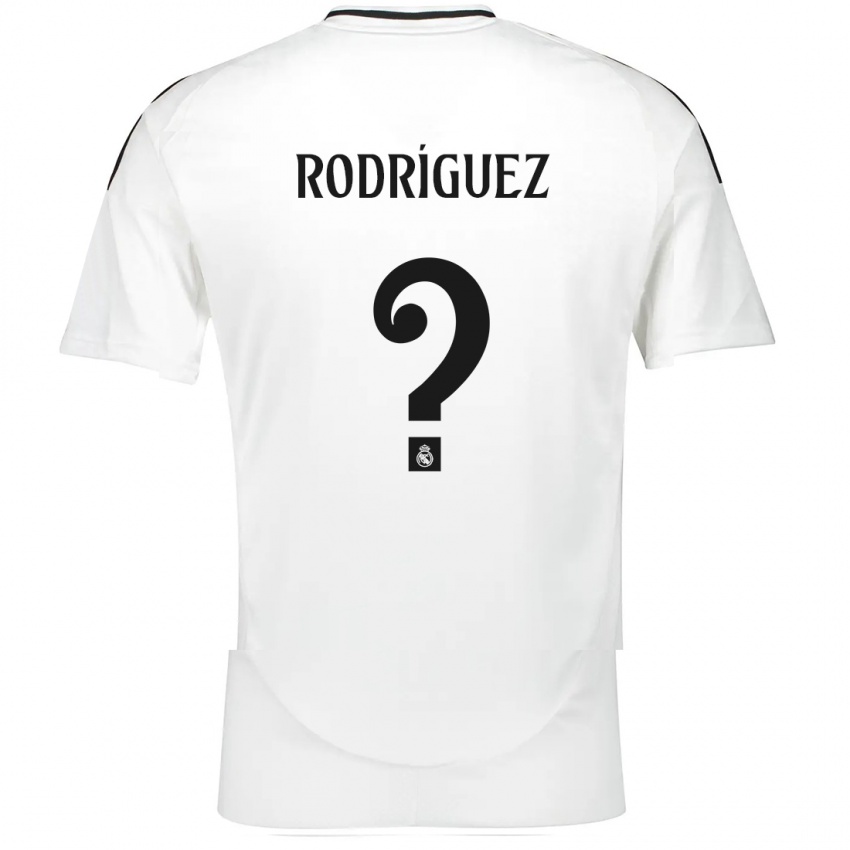 Gyermek Álvaro Rodríguez #0 Fehér Hazai Jersey 2024/25 Mez Póló Ing