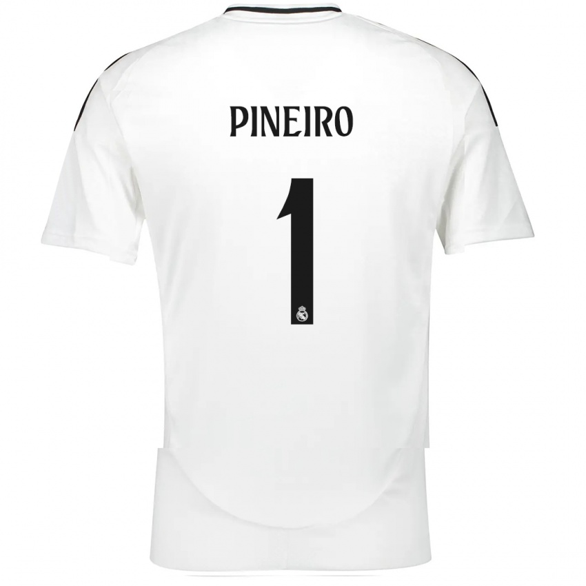 Gyermek Diego Pineiro #1 Fehér Hazai Jersey 2024/25 Mez Póló Ing