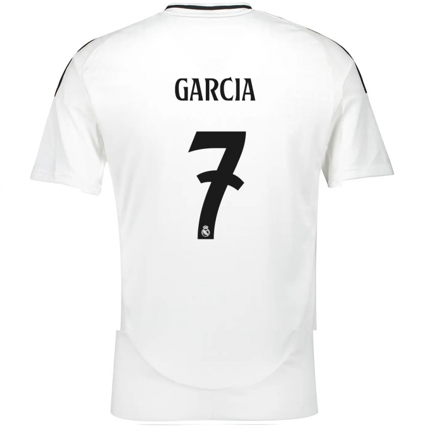 Gyermek Gonzalo Garcia #7 Fehér Hazai Jersey 2024/25 Mez Póló Ing