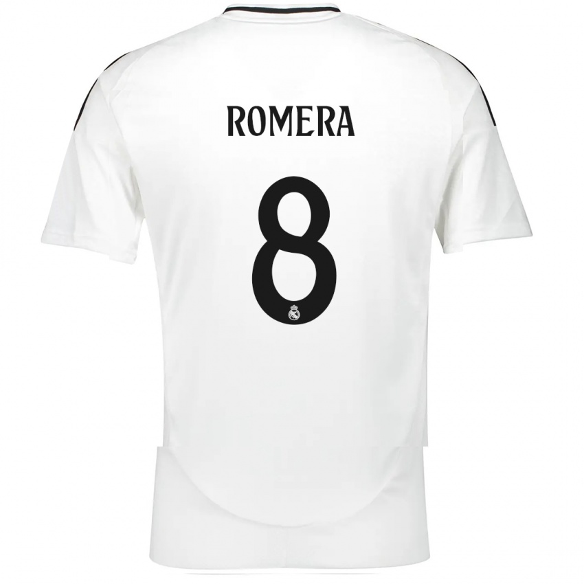 Gyermek Miguel Romera #8 Fehér Hazai Jersey 2024/25 Mez Póló Ing