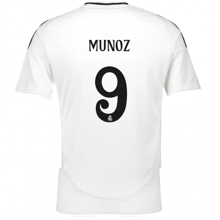 Gyermek Victor Munoz #9 Fehér Hazai Jersey 2024/25 Mez Póló Ing