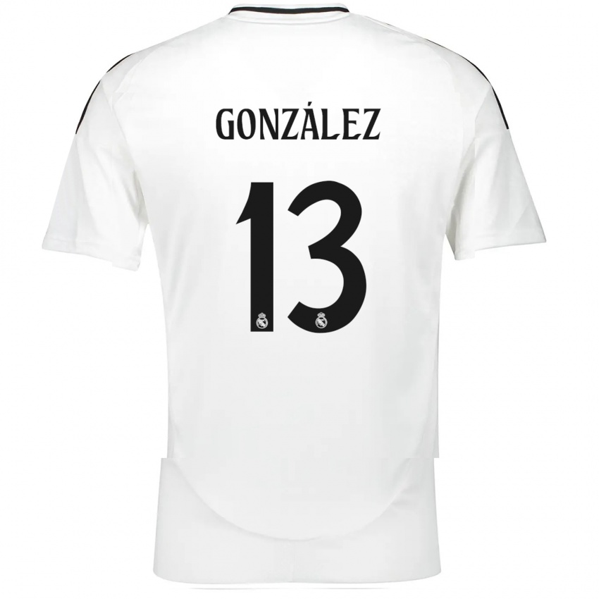 Gyermek Fran González #13 Fehér Hazai Jersey 2024/25 Mez Póló Ing