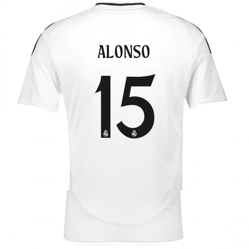 Gyermek Borja Alonso #15 Fehér Hazai Jersey 2024/25 Mez Póló Ing