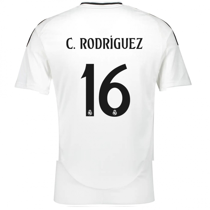 Gyermek Carlos Rodríguez #16 Fehér Hazai Jersey 2024/25 Mez Póló Ing