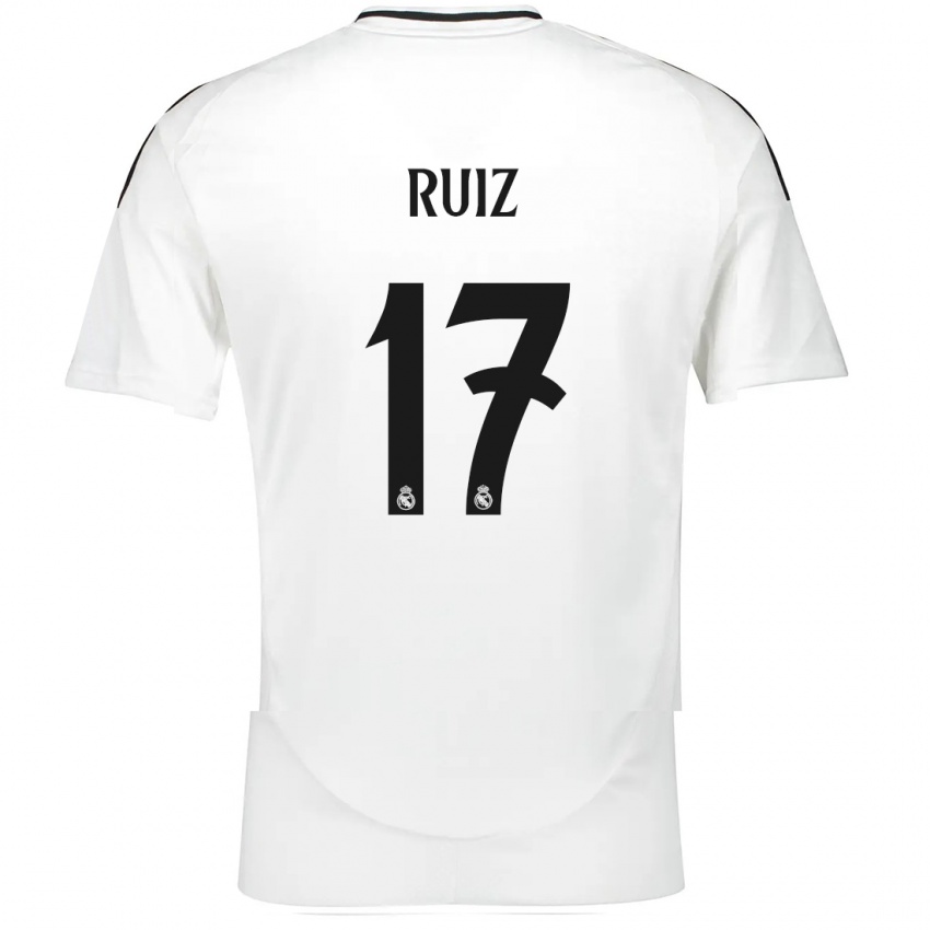 Gyermek David Ruiz #17 Fehér Hazai Jersey 2024/25 Mez Póló Ing