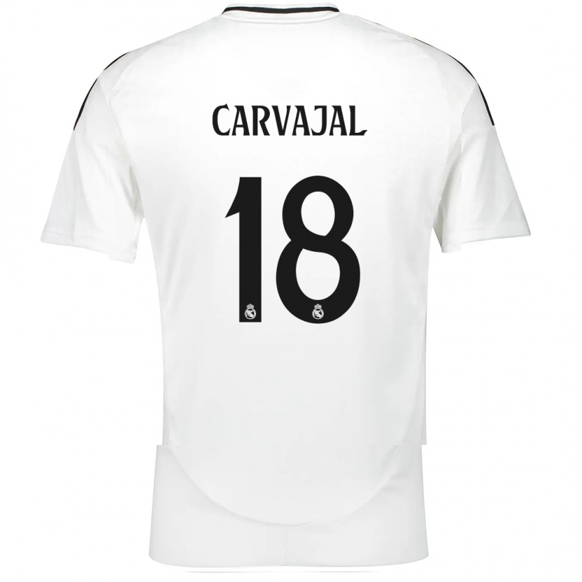 Gyermek Angel Carvajal #18 Fehér Hazai Jersey 2024/25 Mez Póló Ing