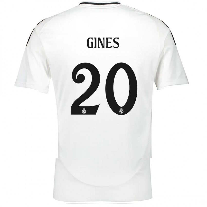 Gyermek Alvaro Gines #20 Fehér Hazai Jersey 2024/25 Mez Póló Ing