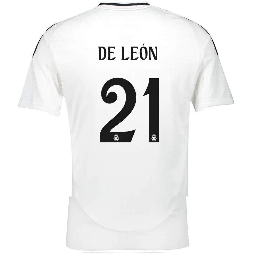 Gyermek Jeremy De León #21 Fehér Hazai Jersey 2024/25 Mez Póló Ing