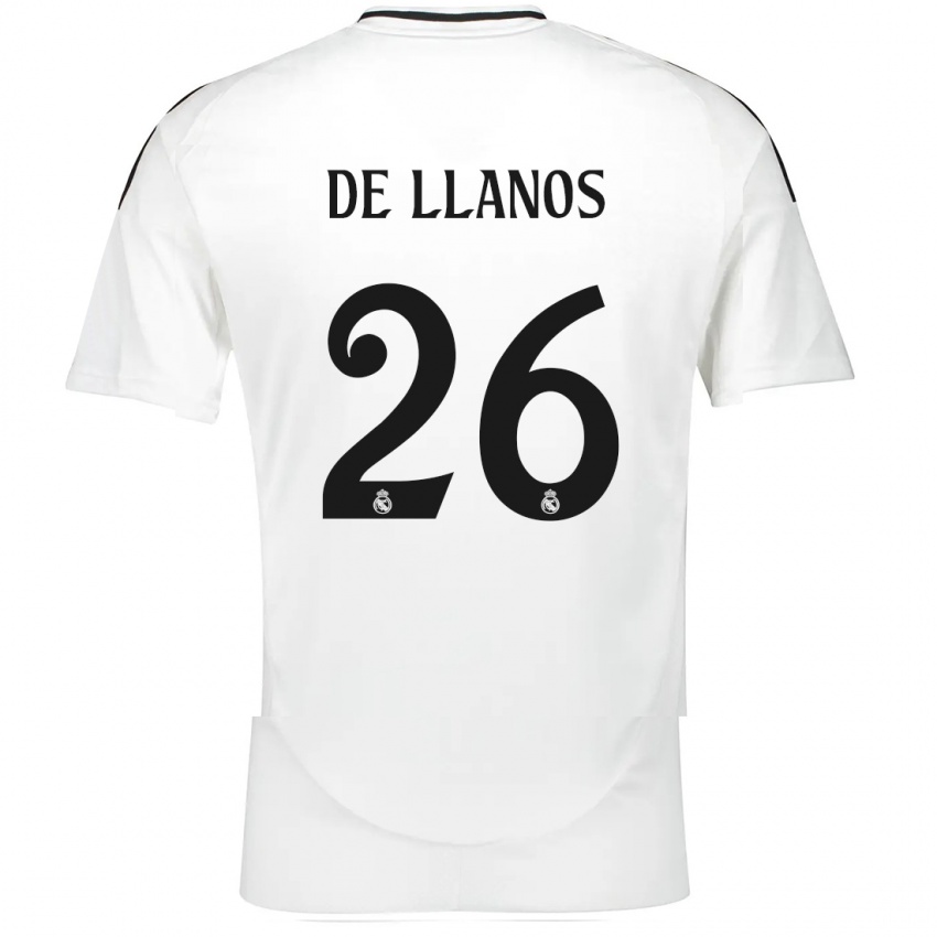 Gyermek Hugo De Llanos #26 Fehér Hazai Jersey 2024/25 Mez Póló Ing