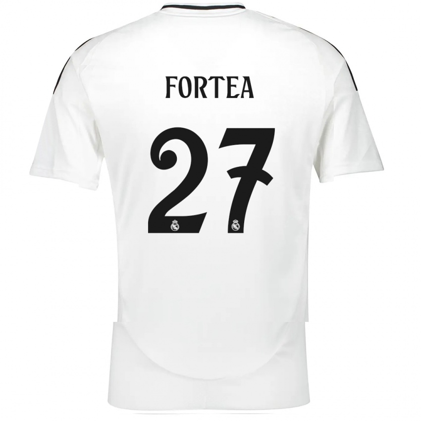 Gyermek Jesús Fortea #27 Fehér Hazai Jersey 2024/25 Mez Póló Ing