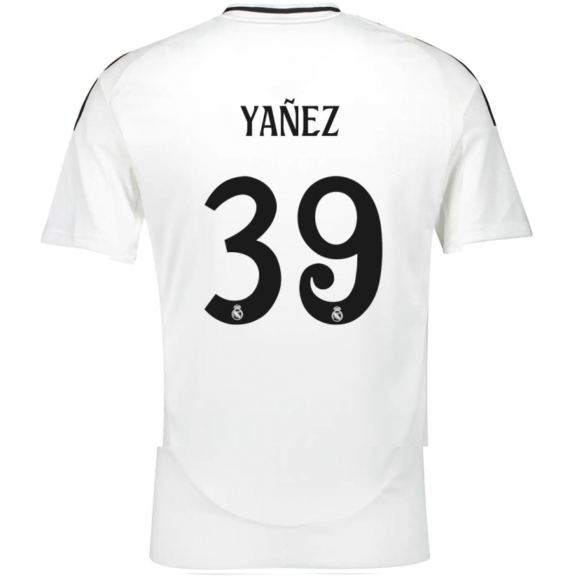 Gyermek Daniel Yañez #39 Fehér Hazai Jersey 2024/25 Mez Póló Ing