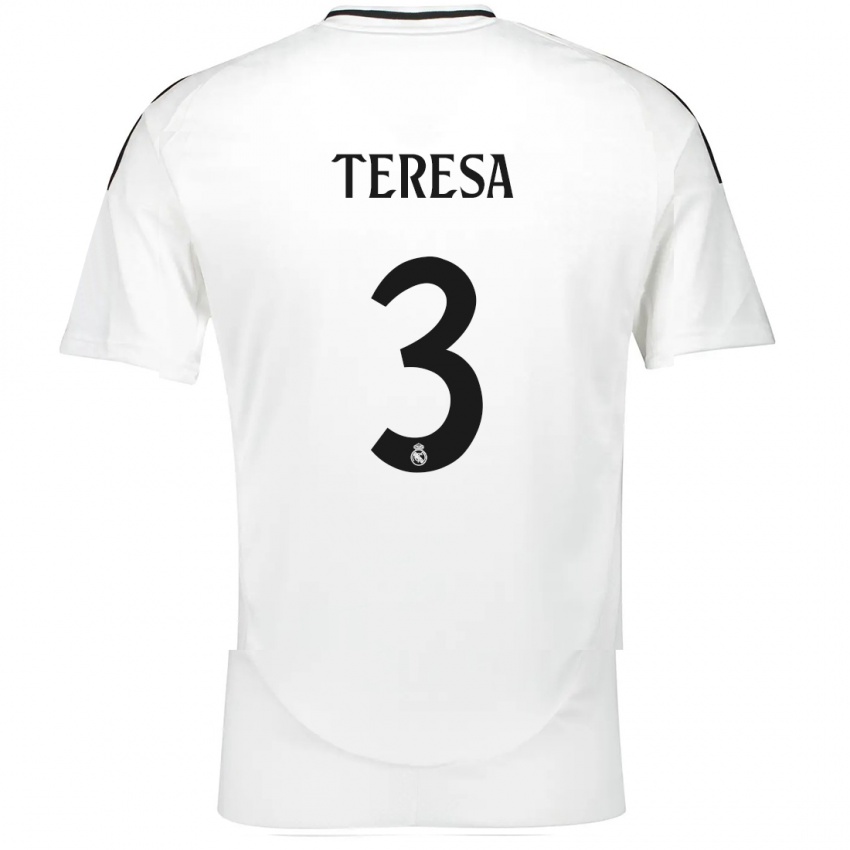 Gyermek Teresa Abelleira #3 Fehér Hazai Jersey 2024/25 Mez Póló Ing