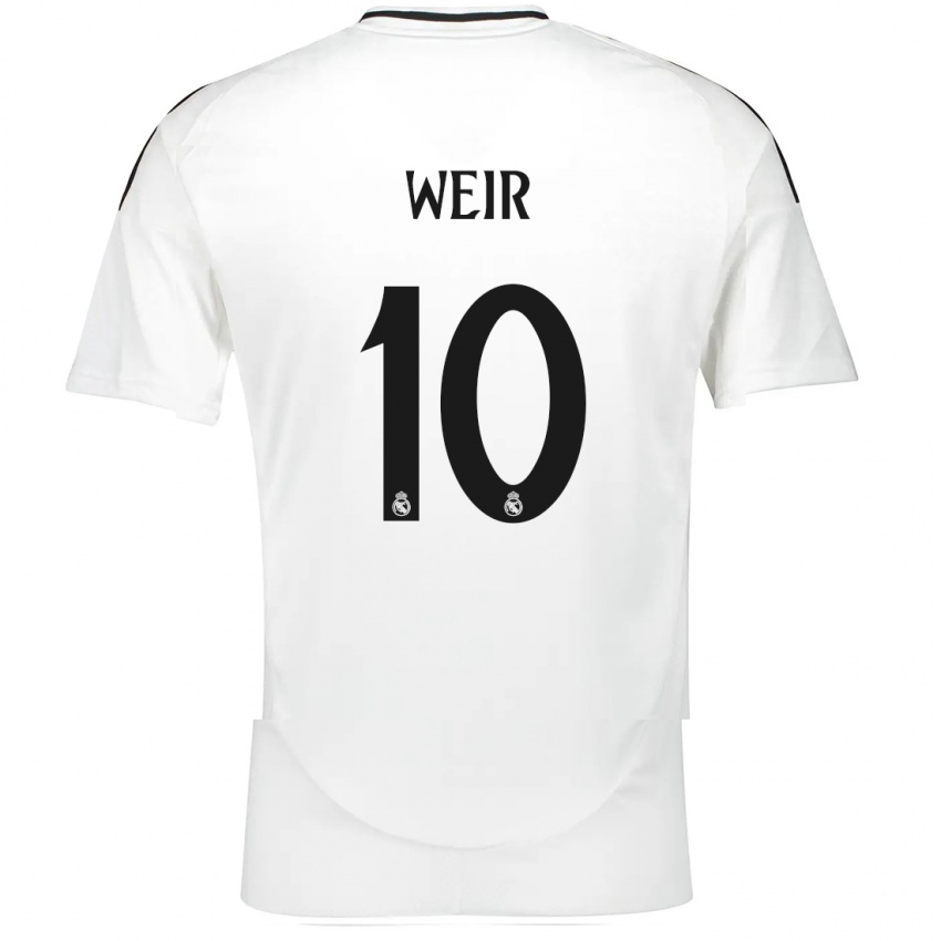 Gyermek Caroline Weir #10 Fehér Hazai Jersey 2024/25 Mez Póló Ing