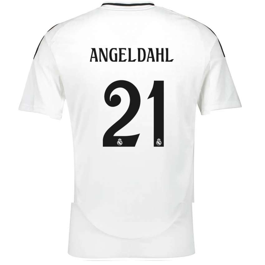 Gyermek Filippa Angeldahl #21 Fehér Hazai Jersey 2024/25 Mez Póló Ing