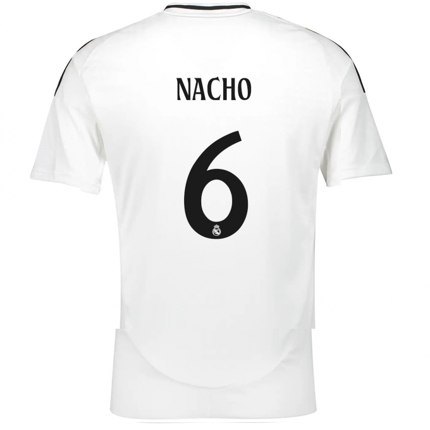 Gyermek Nacho Fernandez #6 Fehér Hazai Jersey 2024/25 Mez Póló Ing