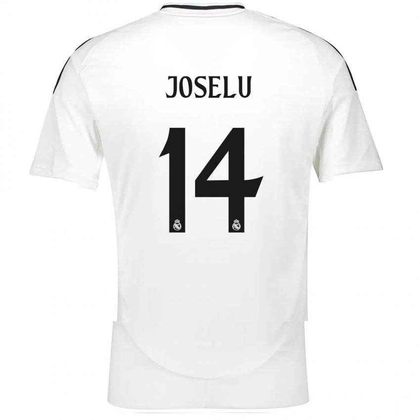 Gyermek Joselu #14 Fehér Hazai Jersey 2024/25 Mez Póló Ing