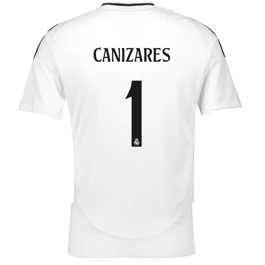 Gyermek Lucas Canizares #1 Fehér Hazai Jersey 2024/25 Mez Póló Ing