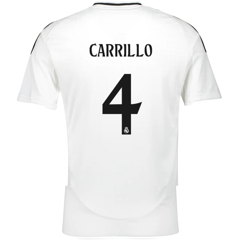 Gyermek Alvaro Carrillo #4 Fehér Hazai Jersey 2024/25 Mez Póló Ing