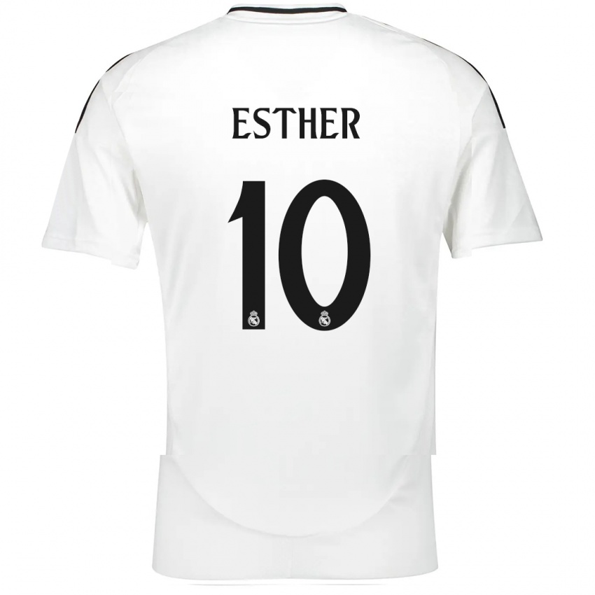 Gyermek Esther Gonzalez #10 Fehér Hazai Jersey 2024/25 Mez Póló Ing