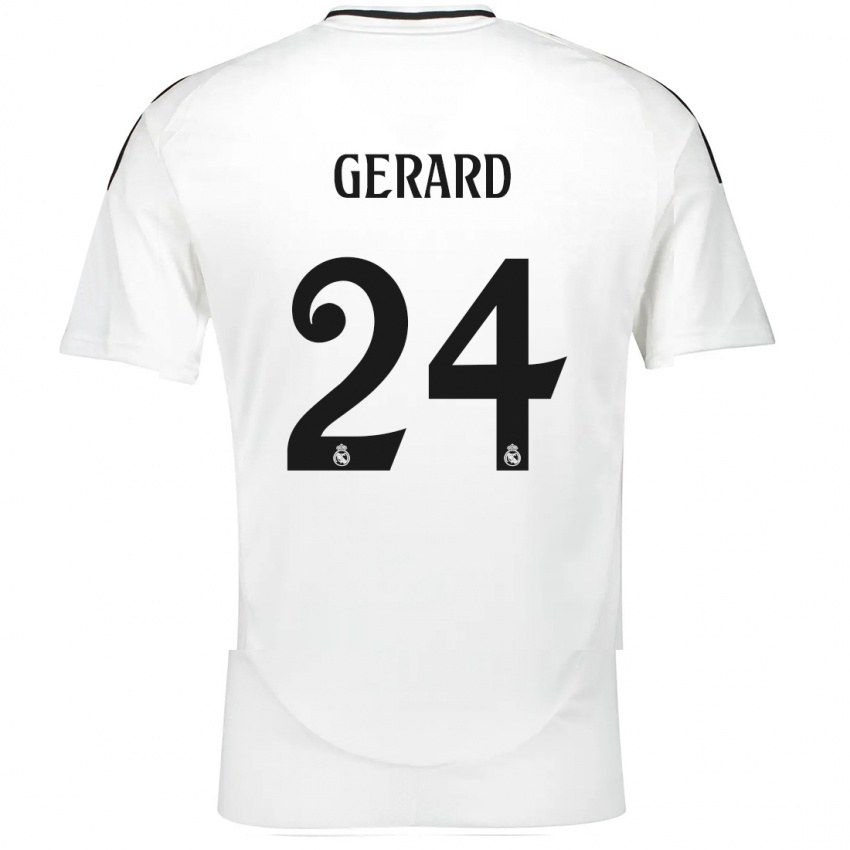 Gyermek Meline Gerard #24 Fehér Hazai Jersey 2024/25 Mez Póló Ing