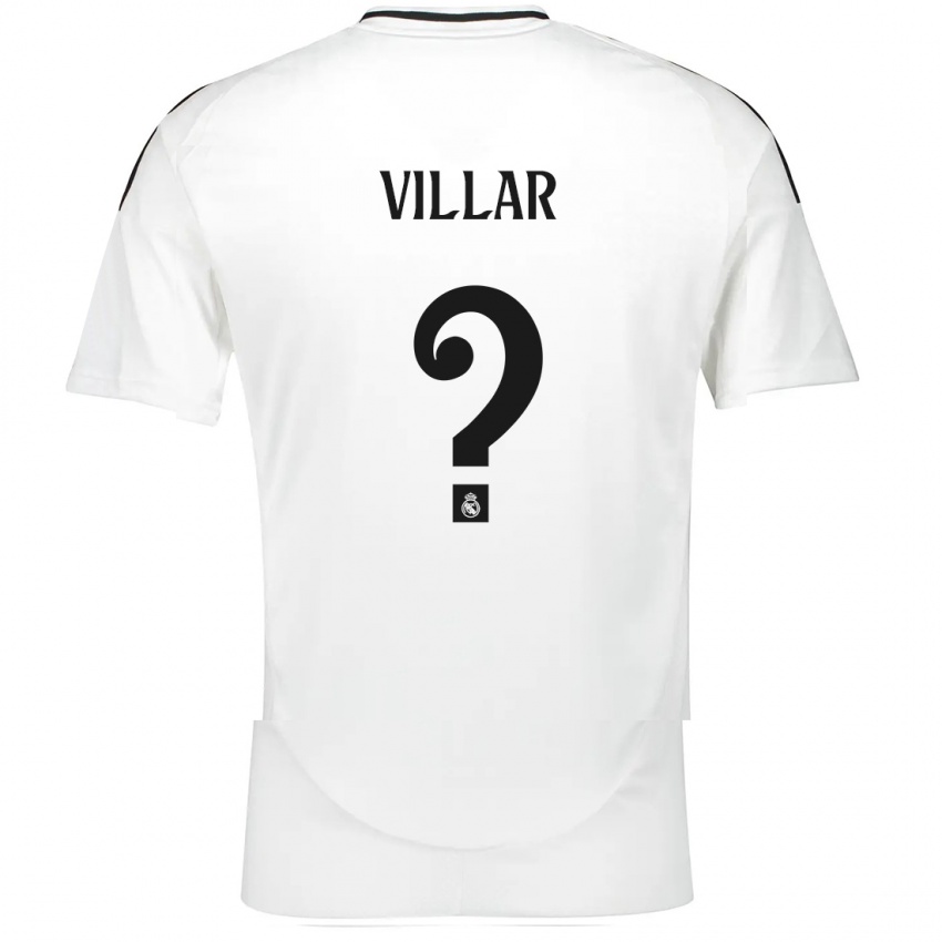 Gyermek Javi Villar #0 Fehér Hazai Jersey 2024/25 Mez Póló Ing