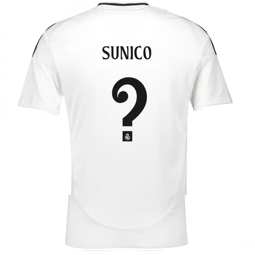 Gyermek Guillermo Sunico #0 Fehér Hazai Jersey 2024/25 Mez Póló Ing