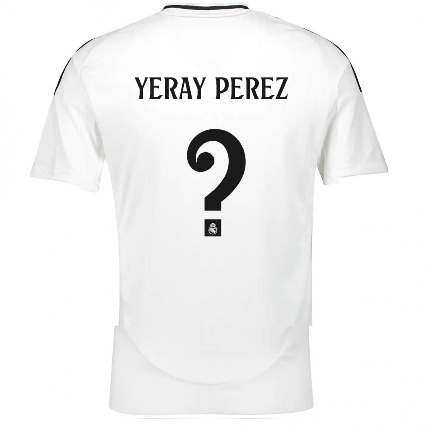 Gyermek Yeray Perez #0 Fehér Hazai Jersey 2024/25 Mez Póló Ing